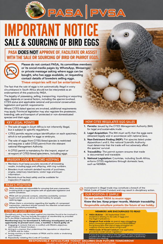 PASA Egg sales and sourcing